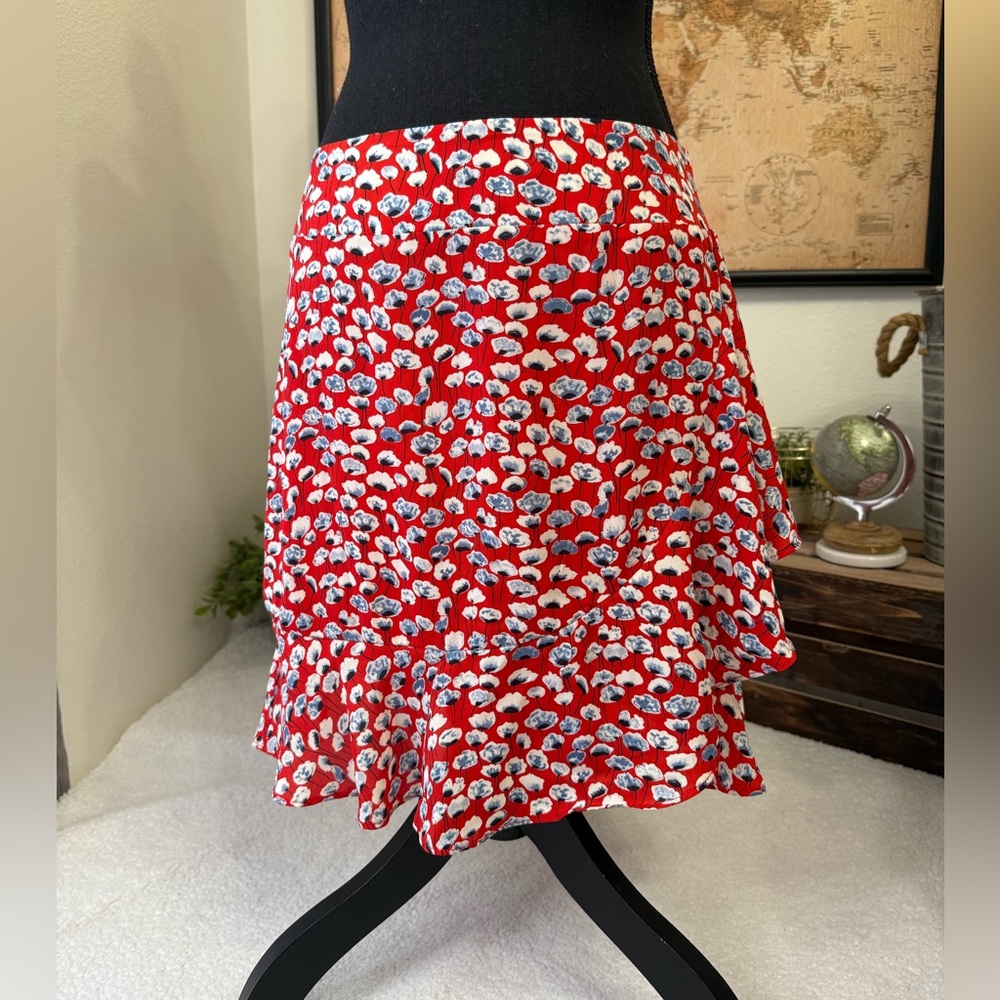 Eclair floral mini ruffle skirt